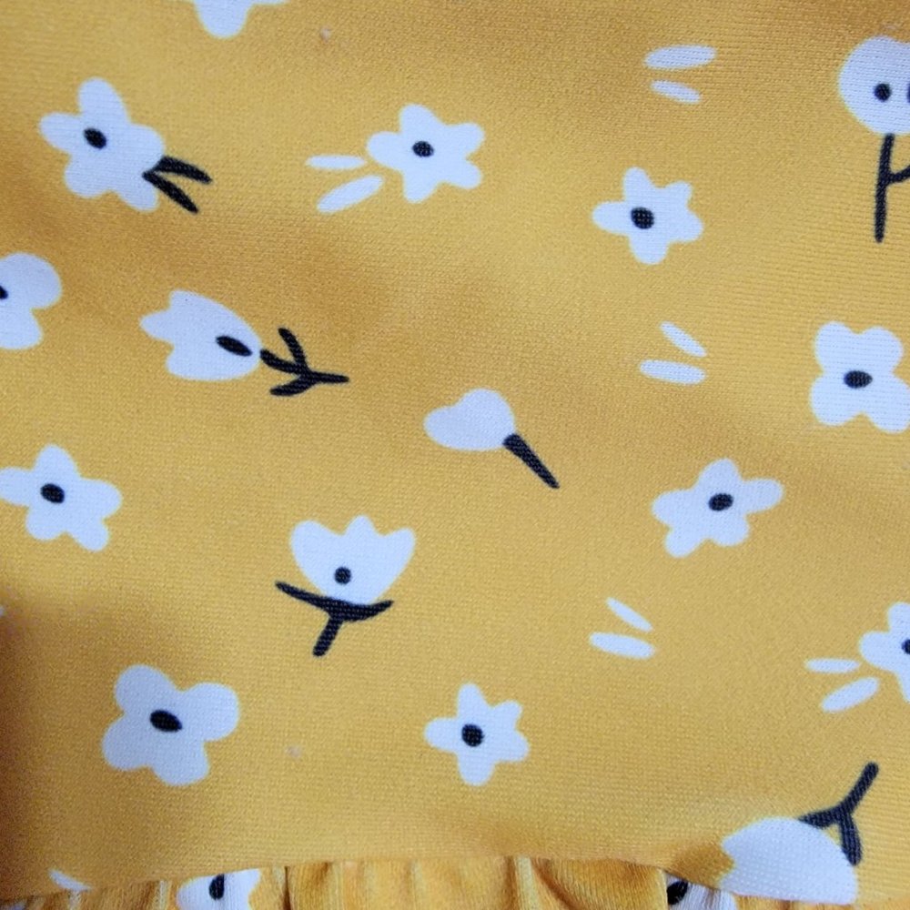 Shein White and Yellow Ruffled High waist  Bikini Bottom - Picture 2 of 10